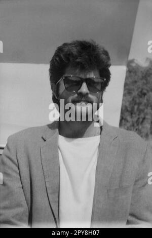 Vieux millésime indien 1980s noir et blanc bollywood cinéma hindi film acteur, Inde, Anil Kapoor, acteur indien, Inde Banque D'Images