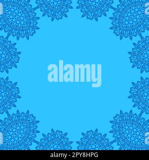 Arrière-plan bleu avec cadre abstrait et espace pour le texte Banque D'Images