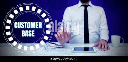 Affiche manuscrite base de clients. Concept d'entreprise encourager les clients à acheter votre marque Banque D'Images