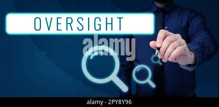 Légende de la présentation du système de surveillance. Approche d'affaires regarder organiser le travail pour s'assurer qu'il est fait correctement Banque D'Images