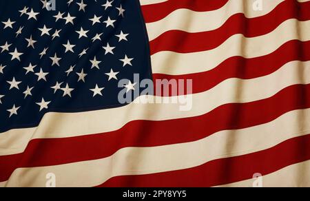 Drapeau américain américain en coton brodé vintage Banque D'Images