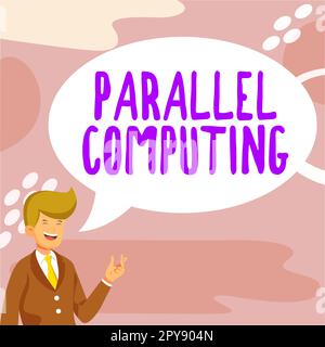 Affichage conceptuel calcul parallèle. Concept Internet calcul simultané au moyen de logiciels et de matériel Banque D'Images