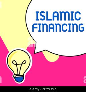 Affiche financement islamique. Business idée activité bancaire et investissement conforme à la charia Banque D'Images