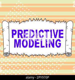 Affiche affichant la modélisation prédictive. Stratégie de maintenance de présentation commerciale basée sur l'analyse prédictive Banque D'Images