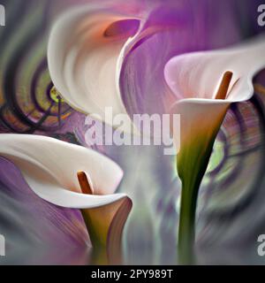 Calla, tourbière, calla de marais, calla sauvage, griffe de squaw, Et eau-arum, famille des Araceae contenant l'espèce unique Calla palustris. Le yello verdâtre Banque D'Images