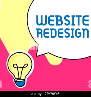 Légende de texte présentant la refonte du site Web. Approche d'affaires modernisez l'améliorateur ou evamp l'aspect et la sensation de votre site Web Banque D'Images