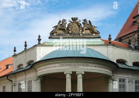 La reine Maria Theresa entrée au château de Prague Banque D'Images