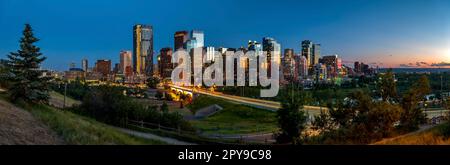 Vue panoramique du centre-ville de Calgary, Alberta, Canada Banque D'Images