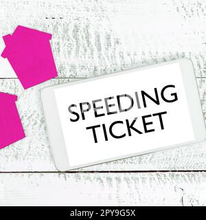 Écriture affichage de texte speed Ticket. Les entreprises présentent un test psychologique pour la vitesse maximale d'exécution d'une tâche Banque D'Images