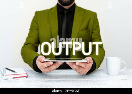 Sortie de texte d'écriture manuscrite. Mot écrit sur le résultat final de quelque chose ou comment les choses finissent vers le haut Banque D'Images