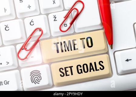 Temps d'affichage conceptuel pour définir les objectifs. Approche de l'entreprise objectif souhaité à atteindre à l'avenir Banque D'Images