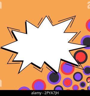 Bulle de parole vierge avec espace de copie et gribouillages colorés. Banque D'Images
