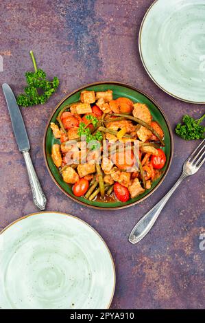 Ragoût de viande et de légumes. Banque D'Images