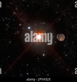 Proxima Centauri b orbit son étoile-mère à une distance d'environ 0,05 au. Ces éléments d'image fournis par la NASA. Banque D'Images