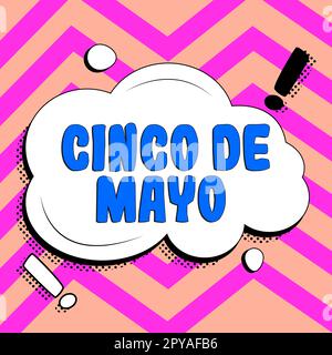 Texte montrant l'inspiration Cinco de Mayo. Concept Internet célébration Mexico-américaine organisée sur 5 mai Banque D'Images