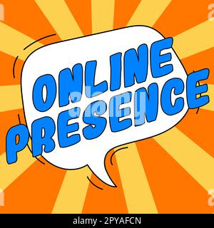 Affichage conceptuel présence en ligne. Approche d'affaires existence de quelqu'un qui peut être trouvé par une recherche en ligne Banque D'Images