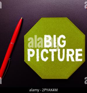 Écriture affichage de texte Grande image. Les entreprises présentent les faits les plus importants sur certaines situations et leurs effets Banque D'Images