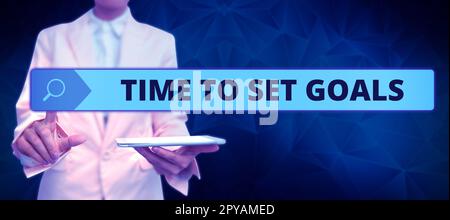 Temps d'affichage conceptuel pour définir les objectifs. Approche de l'entreprise objectif souhaité à atteindre à l'avenir Banque D'Images