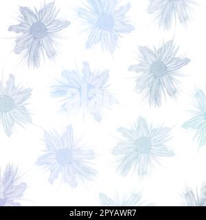 Arrière-plan d'art à l'encre d'alcool. Motif floral dégradé bleu. Texture aquarelle naturelle et transparente. Bannière carrée sur fond blanc Banque D'Images