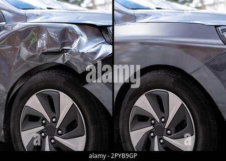 Photo de car Dent Repair avant Banque D'Images