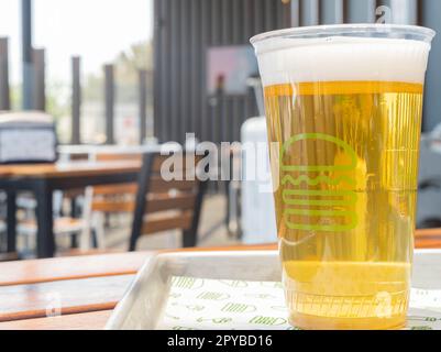 Mexique, APR 27 2023 - gros plan de la bière de Shake Shack Banque D'Images