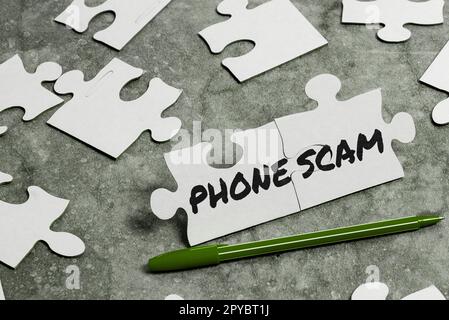 Affiche indiquant Phone Scam. Approche commerciale recevoir des appels indésirables pour promouvoir des produits ou des services télévente Banque D'Images