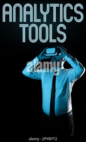 Écriture Affichage de texte Outils d'analyse. Concept d'affaires des éléments du logiciel d'analyse d'application Web utilisé pour surveiller Banque D'Images