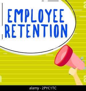 Légende présentant la rétention des employés. Présentation commerciale méthode de recrutement interne utilisée par les organisations Banque D'Images