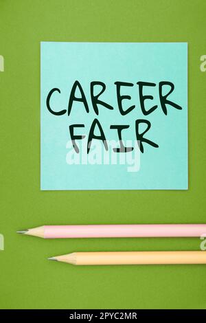 Foire de carrière de texte d'écriture manuscrite. Aperçu de l'entreprise un événement au cours duquel les demandeurs d'emploi peuvent rencontrer des employeurs possibles Banque D'Images