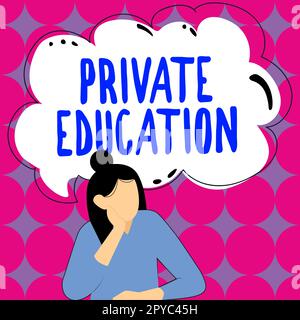 Inspiration montrant le signe de l'éducation privée. Concept d'entreprise appartenant à une personne ou à un groupe particulier Banque D'Images