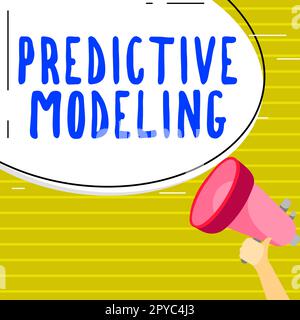 Affiche affichant la modélisation prédictive. Stratégie de maintenance des idées commerciales basée sur l'analyse prédictive Banque D'Images