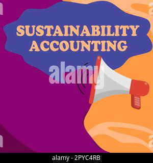 Affiche Sustainability Accounting. Idée d'entreprise la capacité d'être maintenue à un certain taux et niveau Banque D'Images