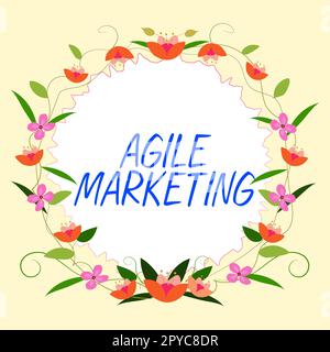 Affichage conceptuel Agile Marketing. Présentation de l'entreprise axée sur les efforts de l'équipe qui apportent de la valeur au client final Banque D'Images