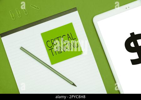 Affiche montrant une pensée critique. Concept Internet séquence des étapes d'un projet nécessitant le plus de temps Banque D'Images