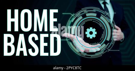 Légende de texte présentant en mode domicile. Concept Internet les transactions bancaires sont effectuées directement par téléphone Banque D'Images