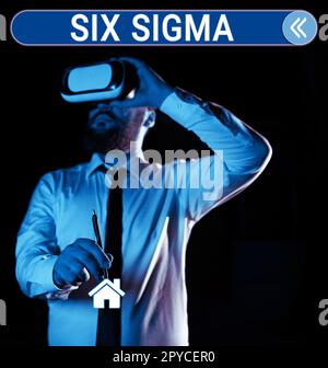 Légende de texte présentant six Sigma. Techniques de gestion de la vue d'ensemble de l'entreprise pour améliorer les processus métier Banque D'Images