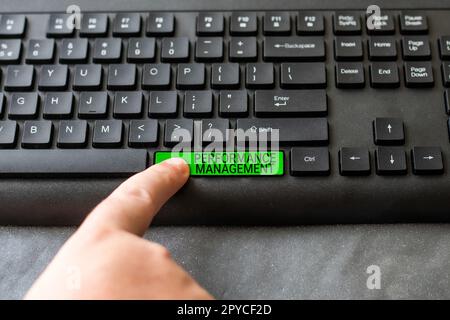 Gestion des performances d'affichage conceptuel. Concept signification améliorer l'efficacité des employés contribution globale Banque D'Images