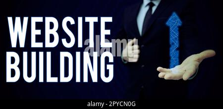 Création de site Web de texte d'écriture. Mot écrit sur des outils qui permettent généralement la construction de pages Banque D'Images