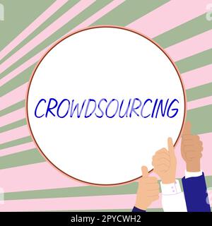 Affiche affichant le crowdsourcing. Concept d'affaires obtenir des informations de travail d'un grand groupe de personnes Banque D'Images