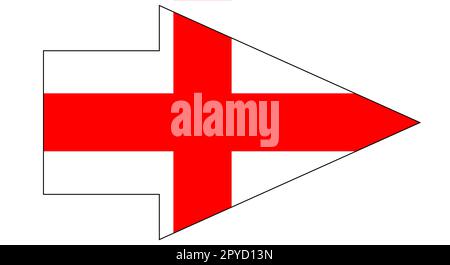 Le drapeau de Saint-Geroge et de l'Angleterre est placé à l'intérieur d'un pointeur de flèche Banque D'Images