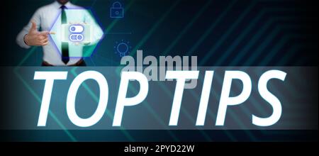 Conseils pratiques pour la légende conceptuelle. Mot pour un petit mais particulièrement utile morceau de conseils pratiques Banque D'Images