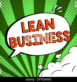 Légende présentant Lean Business. Internet concept amélioration de la minimisation des déchets sans sacrifier la productivité Banque D'Images