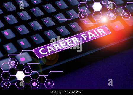 Foire de carrière de texte d'écriture manuscrite. Idée d'affaires un événement où les demandeurs d'emploi peuvent rencontrer des employeurs possibles Banque D'Images