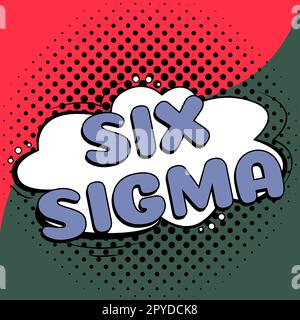 Légende de texte présentant six Sigma. Concept, c'est-à-dire techniques de gestion pour améliorer les processus métier Banque D'Images