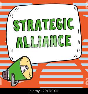Écriture affichage de texte Alliance stratégique. Mot écrit sur un lien entre les États, les parties, les individus sur la réalisation des objectifs Banque D'Images
