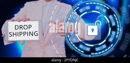 Légende conceptuelle livraison par goutte. Présentation de l'entreprise pour envoyer des marchandises d'un fabricant directement à un client plutôt qu'au détaillant Banque D'Images