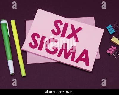 Légende de texte présentant six Sigma. Techniques de gestion de la vue d'ensemble de l'entreprise pour améliorer les processus métier Banque D'Images