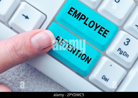 Écriture affichant le texte rétention des employés. Concept d'entreprise méthode de recrutement interne employée par les organisations Banque D'Images