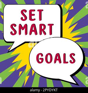 Affichage conceptuel définir des objectifs intelligents. Idée d'entreprise établir des objectifs réalisables faire de bons plans d'affaires Banque D'Images