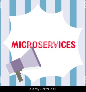 Légende de texte présentant les microservices. Word pour la technique de développement de logiciels création d'un module à fonction unique Banque D'Images